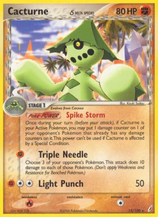 Cacturne δ #15 · Crystal Guardians Pokémon card