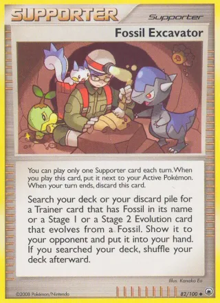 Fossil Excavator #82 · Majestic Dawn Pokémon card