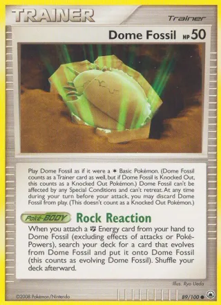 Dome Fossil #89 · Majestic Dawn Pokémon card