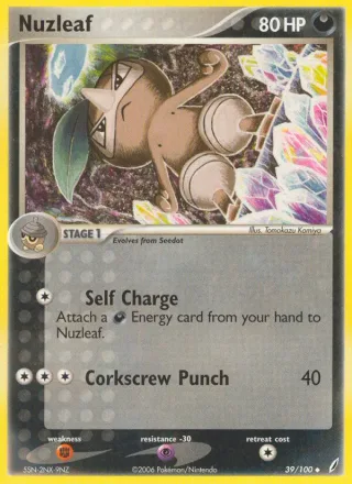 Nuzleaf #39 · Crystal Guardians Pokémon card