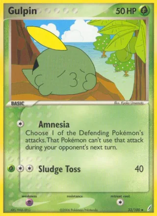 Gulpin #33 · Crystal Guardians Pokémon card