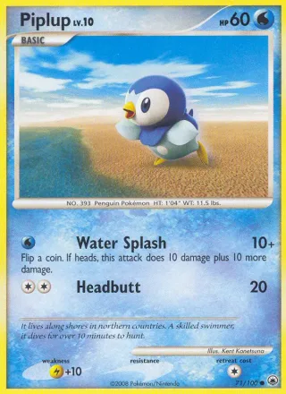 Piplup #71 · Majestic Dawn Pokémon card