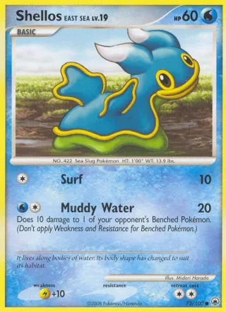 Shellos East Sea #73 · Majestic Dawn Pokémon card