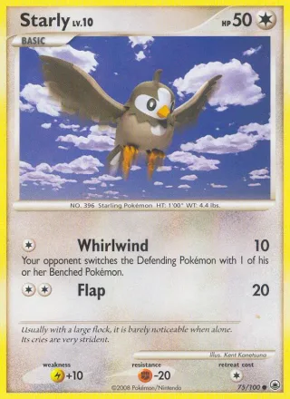 Starly #75 · Majestic Dawn Pokémon card