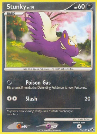 Stunky #76 · Majestic Dawn Pokémon card