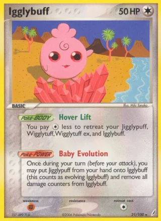 Igglybuff #21 · Crystal Guardians Pokémon card