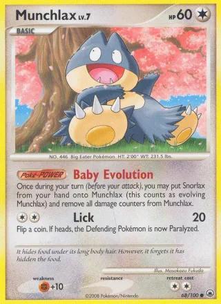 Munchlax #68 · Majestic Dawn Pokémon card