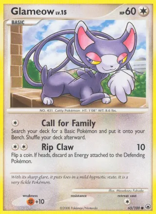 Glameow #65 · Majestic Dawn Pokémon card