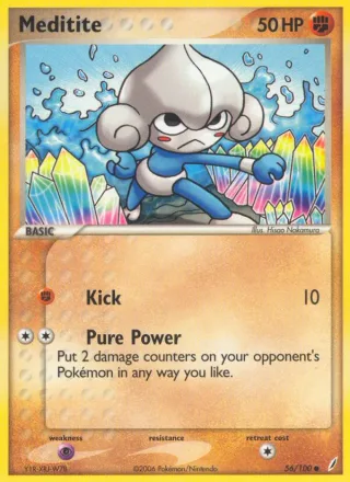 Meditite #56 · Crystal Guardians Pokémon card