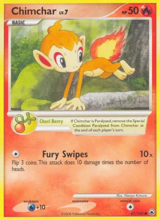Chimchar #57 · Majestic Dawn Pokémon card