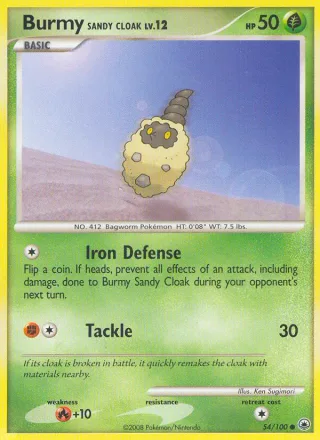 Burmy Sandy Cloak #54 · Majestic Dawn Pokémon card