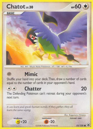 Chatot #55 · Majestic Dawn Pokémon card
