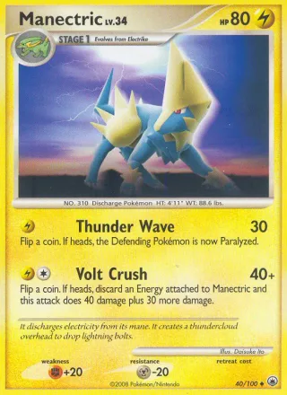 Manectric #40 · Majestic Dawn Pokémon card