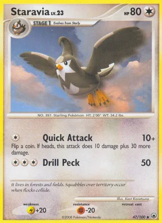 Staravia #47 · Majestic Dawn Pokémon card