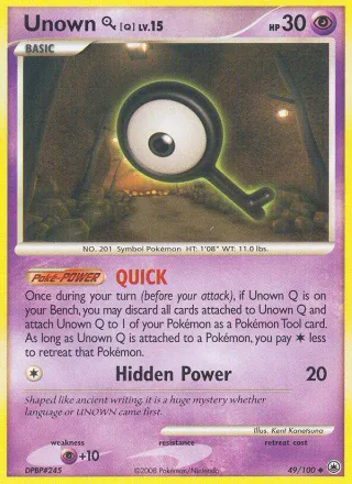 Unown Q #49 · Majestic Dawn Pokémon card