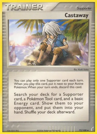 Castaway #72 · Crystal Guardians Pokémon card
