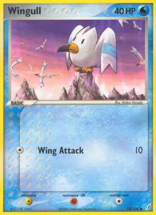 Wingull #70 · Crystal Guardians Pokémon card