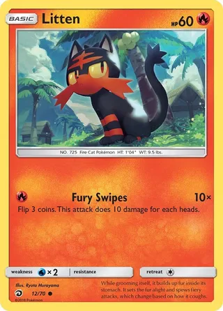Litten #12 · Dragon Majesty Pokémon card