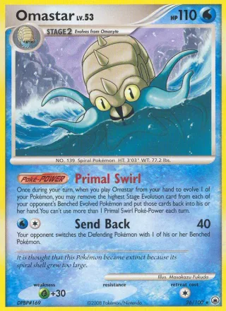 Omastar #26 · Majestic Dawn Pokémon card