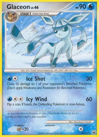 Glaceon #20 · Majestic Dawn Pokémon card