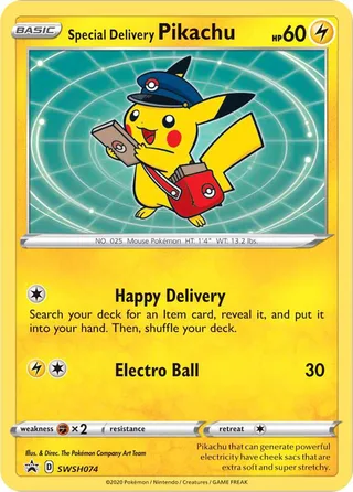Special Delivery Pikachu #SWSH074 · SWSH Black Star Promos Pokémon card