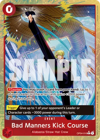 Bad Manners Kick Course (Alternate Art) #OP04-016-alternate-art · Premium Booster -The Best- Vol. 2 One Piece card