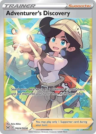Adventurer's Discovery #TG23 · Lost Origin Trainer Gallery Pokémon card