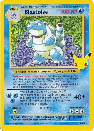 Blastoise #CC001 · Celebrations Classic Collection Pokémon card