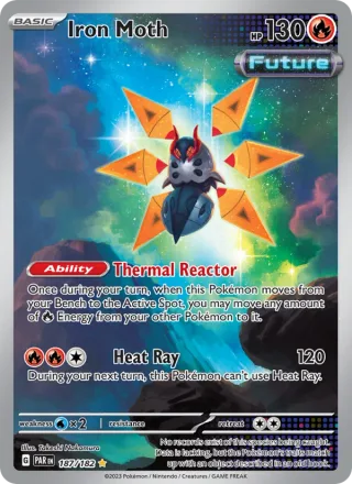 Iron Moth #187 · Paradox Rift Pokémon card