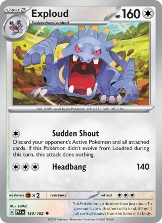 Exploud #150 · Paradox Rift Pokémon card