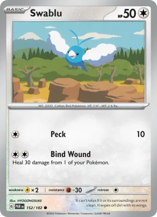 Swablu #152 · Paradox Rift Pokémon card
