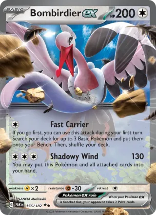 Bombirdier ex #156 · Paradox Rift Pokémon card