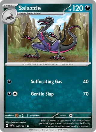Salazzle #140 · Obsidian Flames Pokémon card