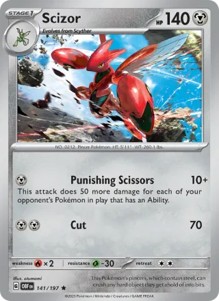Scizor #141 · Obsidian Flames Pokémon card