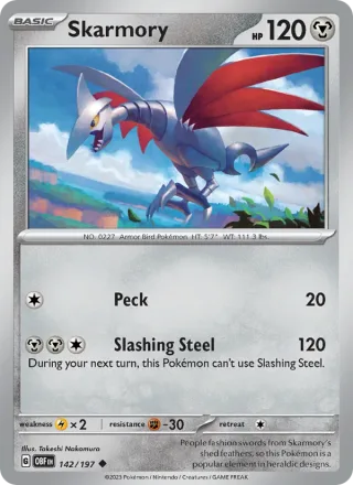 Skarmory #142 · Obsidian Flames Pokémon card