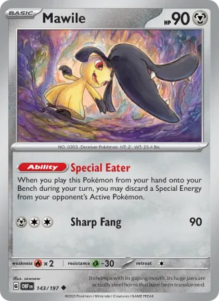 Mawile #143 · Obsidian Flames Pokémon card