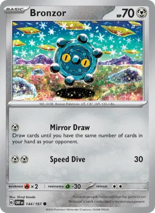 Bronzor #144 · Obsidian Flames Pokémon card
