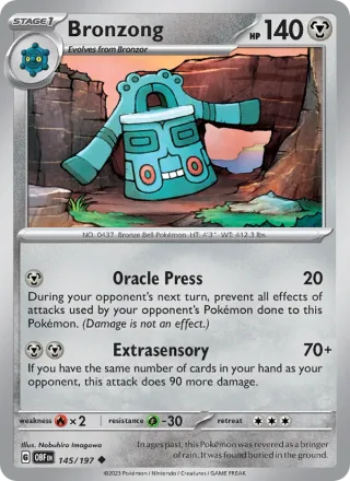 Bronzong #145 · Obsidian Flames Pokémon card