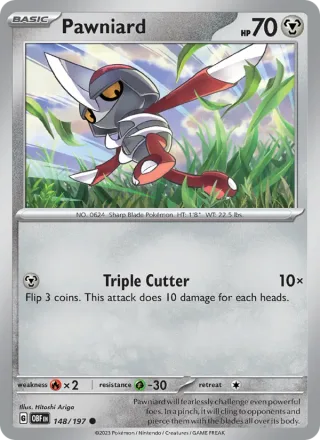 Pawniard #148 · Obsidian Flames Pokémon card