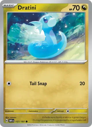Dratini #157 · Obsidian Flames Pokémon card