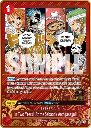 In Two Years!! At the Sabaody Archipelago!! (One Piece Japanese Version 2nd Anniversary Set) #OP01-030-one-piece-japanese-version-2nd-anniversary-set · One Piece Promotion Cards One Piece card