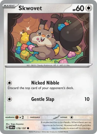 Skwovet #178 · Obsidian Flames Pokémon card