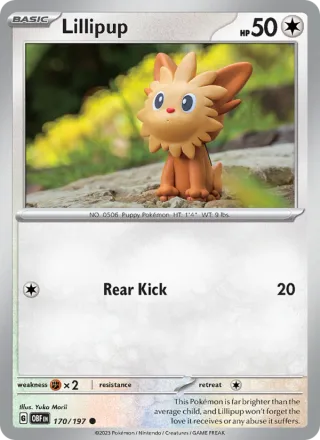 Lillipup #170 · Obsidian Flames Pokémon card