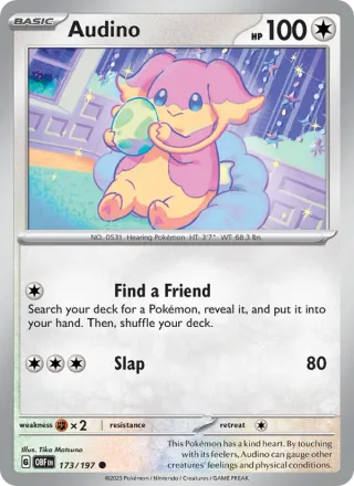 Audino #173 · Obsidian Flames Pokémon card