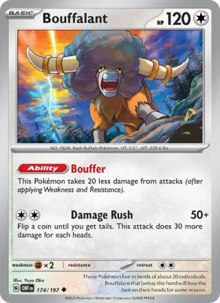 Bouffalant #174 · Obsidian Flames Pokémon card