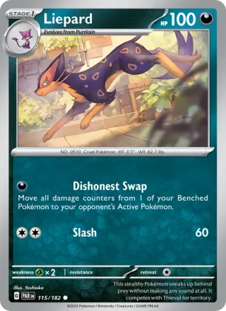 Liepard #115 · Paradox Rift Pokémon card
