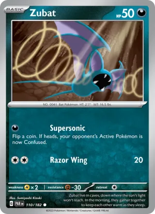 Zubat #110 · Paradox Rift Pokémon card