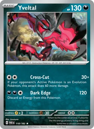 Yveltal #118 · Paradox Rift Pokémon card