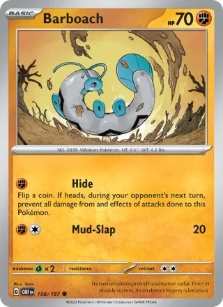 Barboach #108 · Obsidian Flames Pokémon card