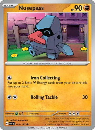 Nosepass #107 · Obsidian Flames Pokémon card